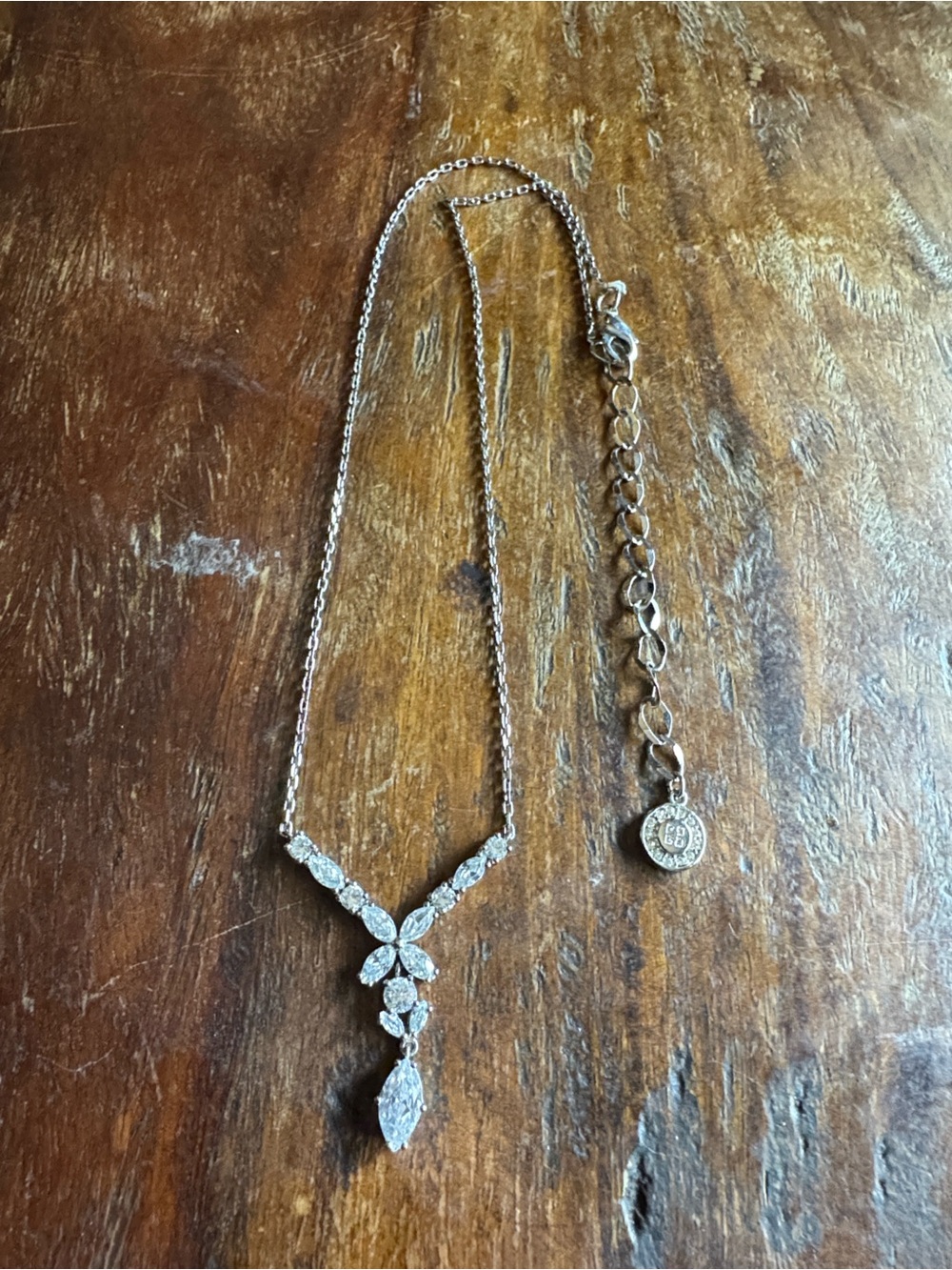 Givenchy Y-shape Crystal Drop Necklace